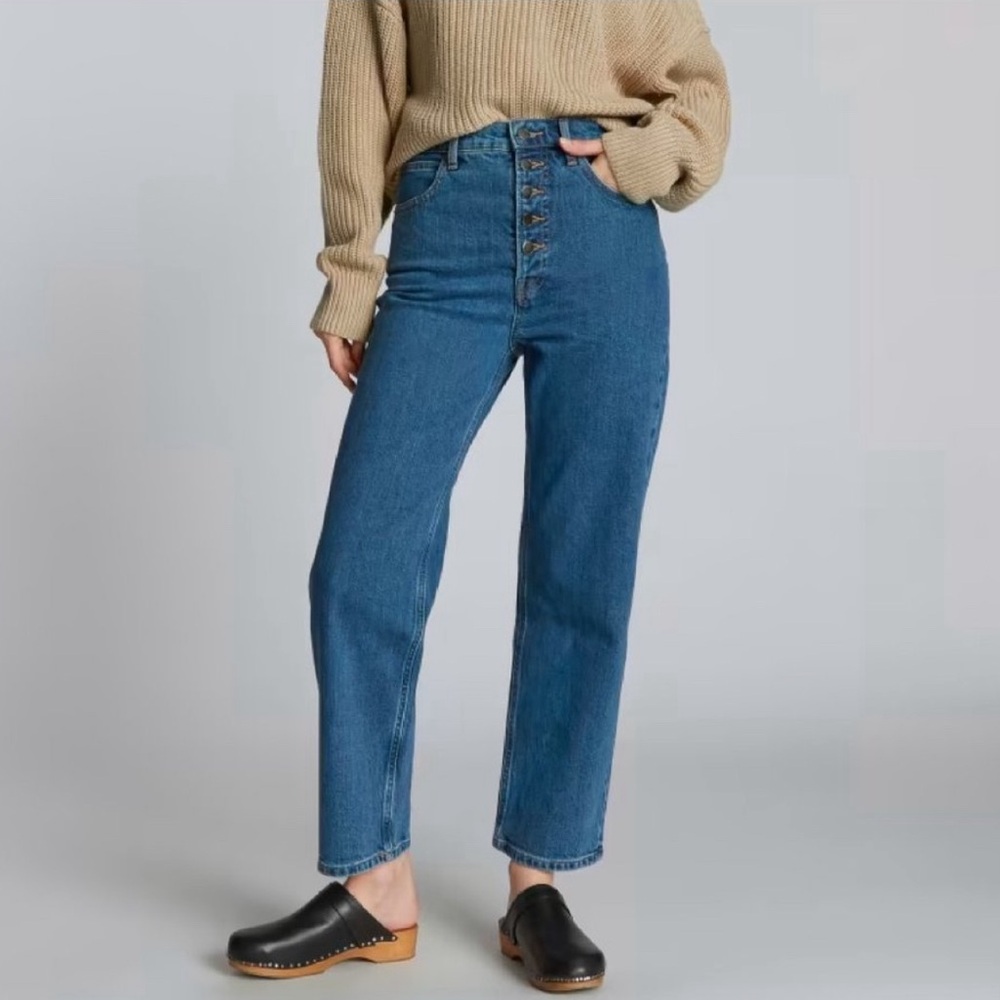 Everlane The Way High Jean 28 Regular straight leg Cali Blue